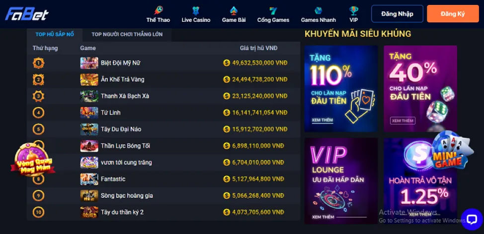 Người chơi thắng lớn tại zomclub app